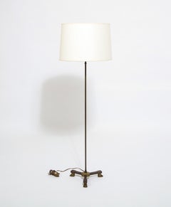 Neoclassical Bronze Floor Lamp Attributed to André Arbus, France, 1940s