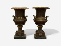 Neoclassical, Bronze, Marble, Table-Top Urns, France, 1920s
