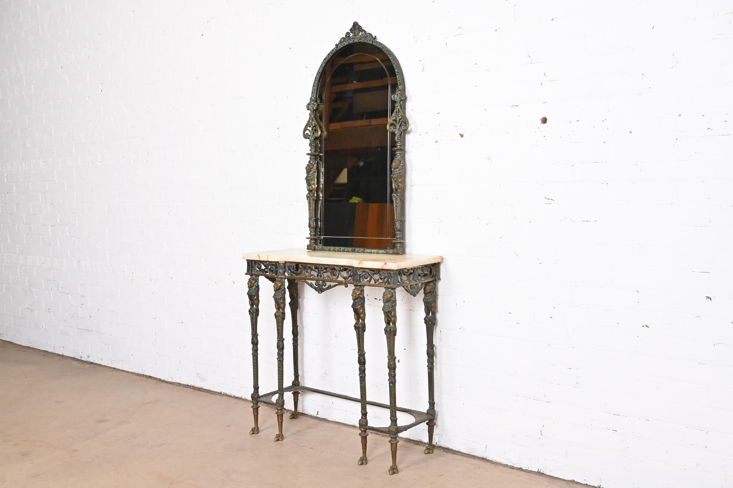 neoclassical console with mirror