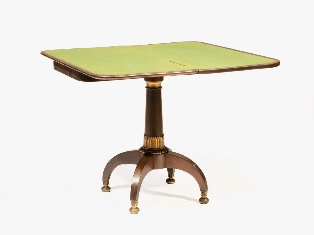 European Neoclassical Bronze Mounted Marquetry Games Table