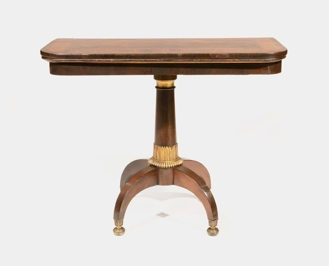 19th Century Neoclassical Bronze Mounted Marquetry Games Table