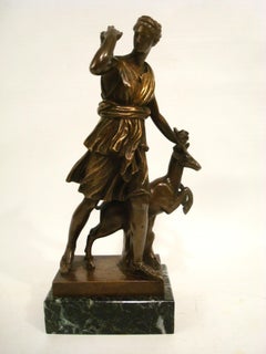 Neoclassical Bronze Sculpture Diana the Huntress, F. Barbedienne 19th Century.