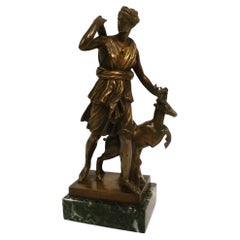 Neoclassical Bronze Sculpture Diana the Huntress, F. Barbedienne 19th Century.