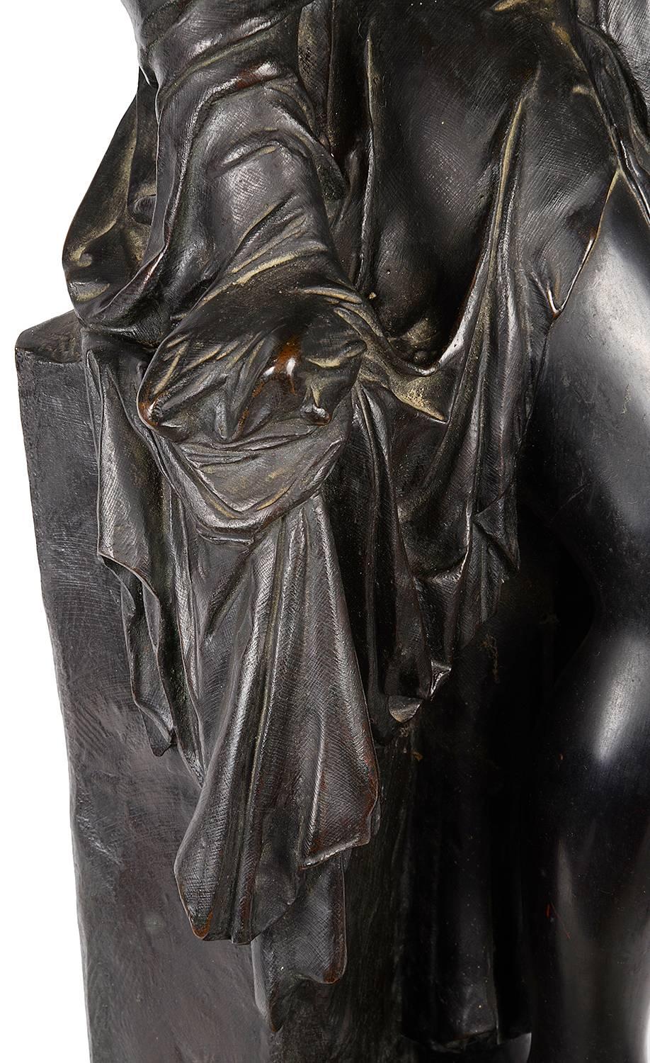 19th Century Neoclassical Bronze Statue of a Maiden by Machault