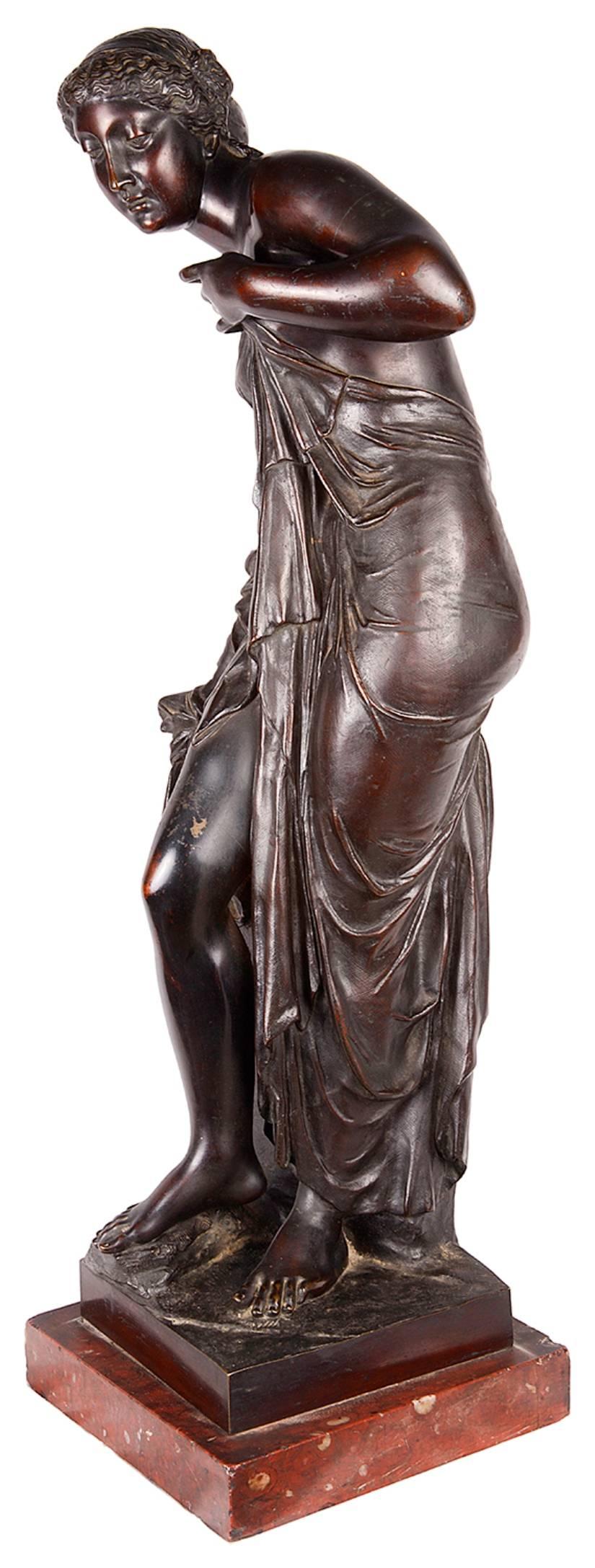 Neoclassical Bronze Statue of a Maiden by Machault 2