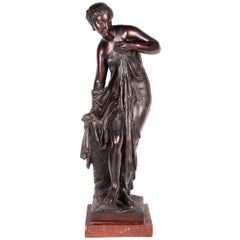 Neoclassical Bronze Statue of a Maiden by Machault