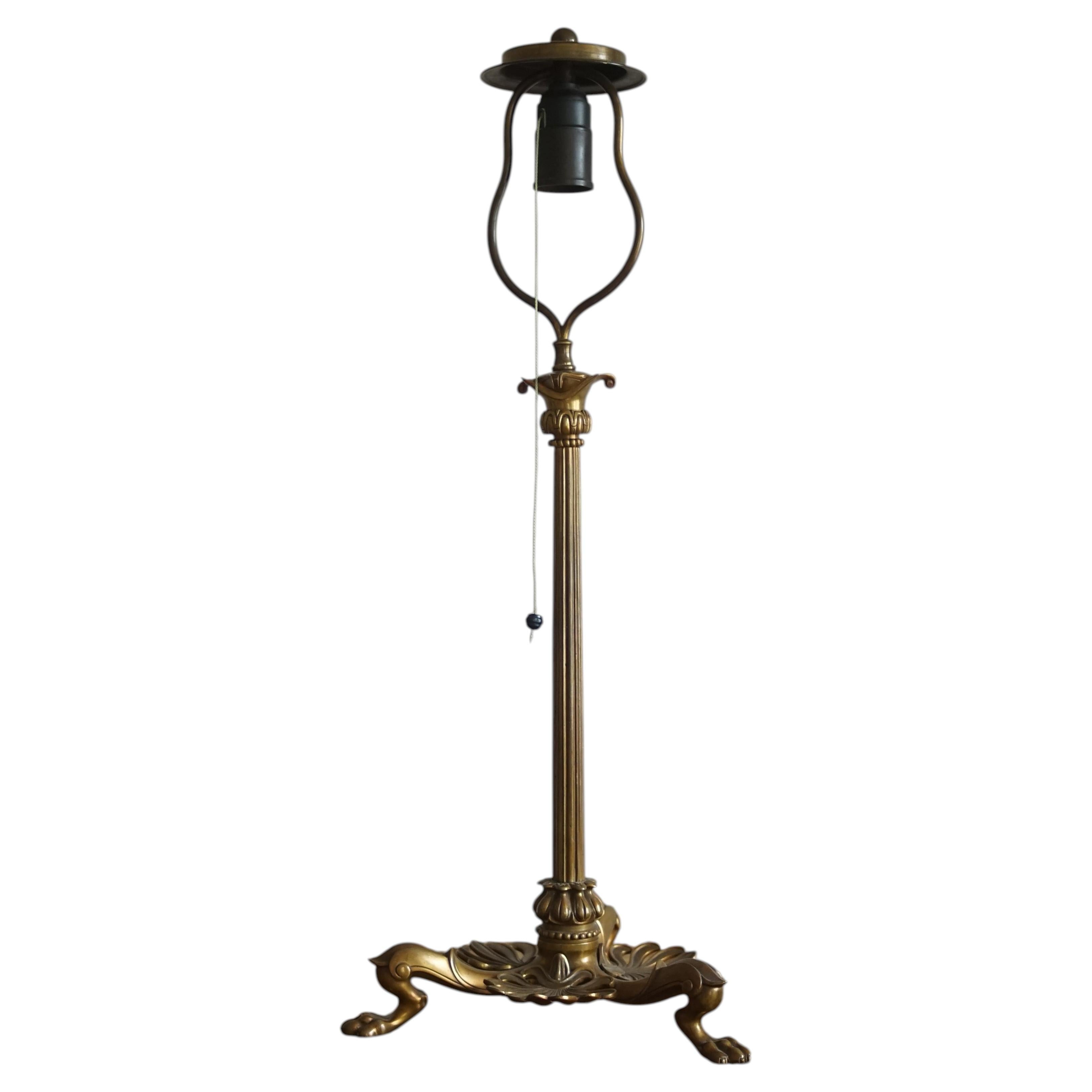 Neoclassical Bronze Table Lamp by M.G. Bindesbøll, Denmark, C. 1850 For Sale