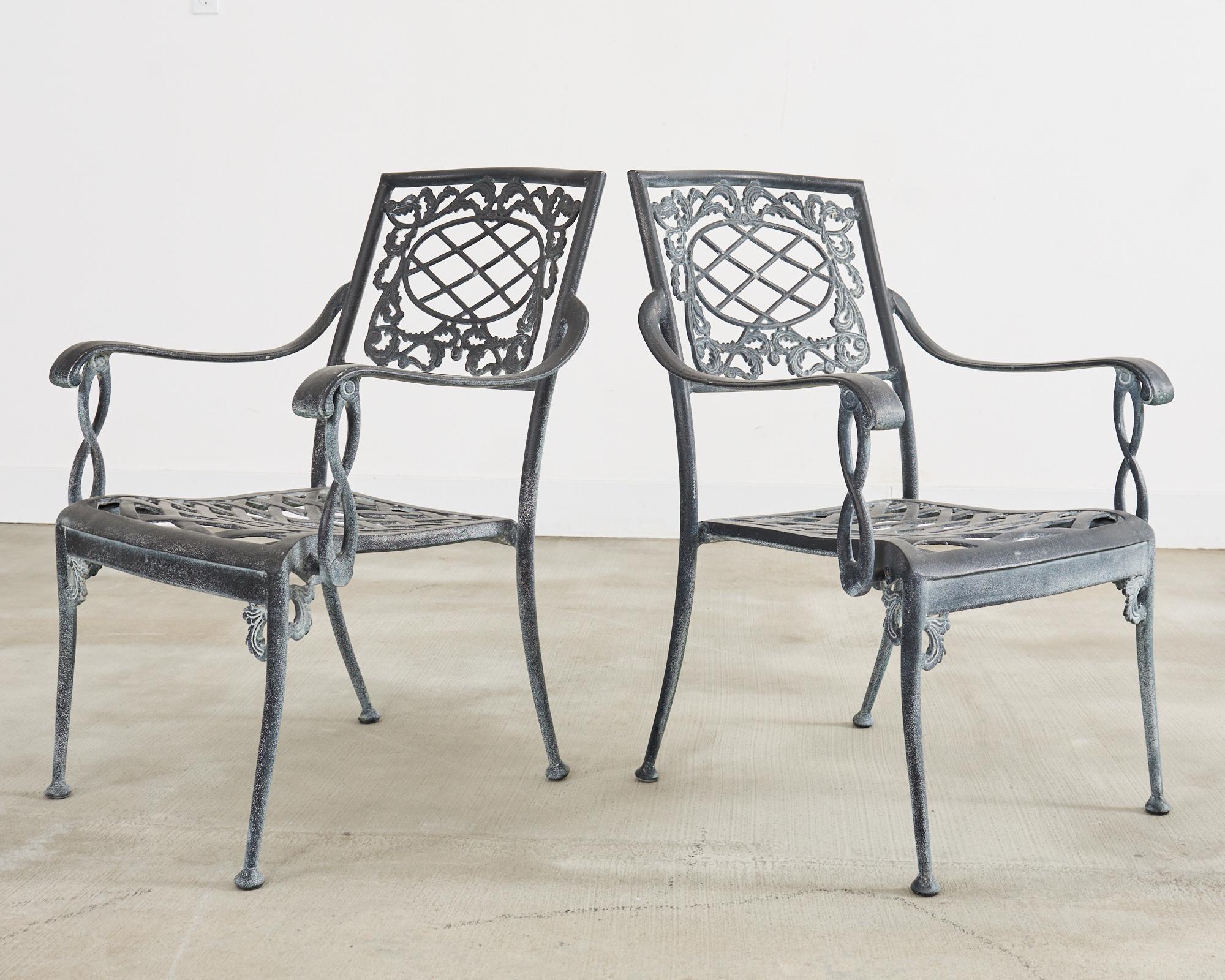 Aluminium Banc de jardin et chaises de salle à manger de style néoclassique Brown Jordan en vente