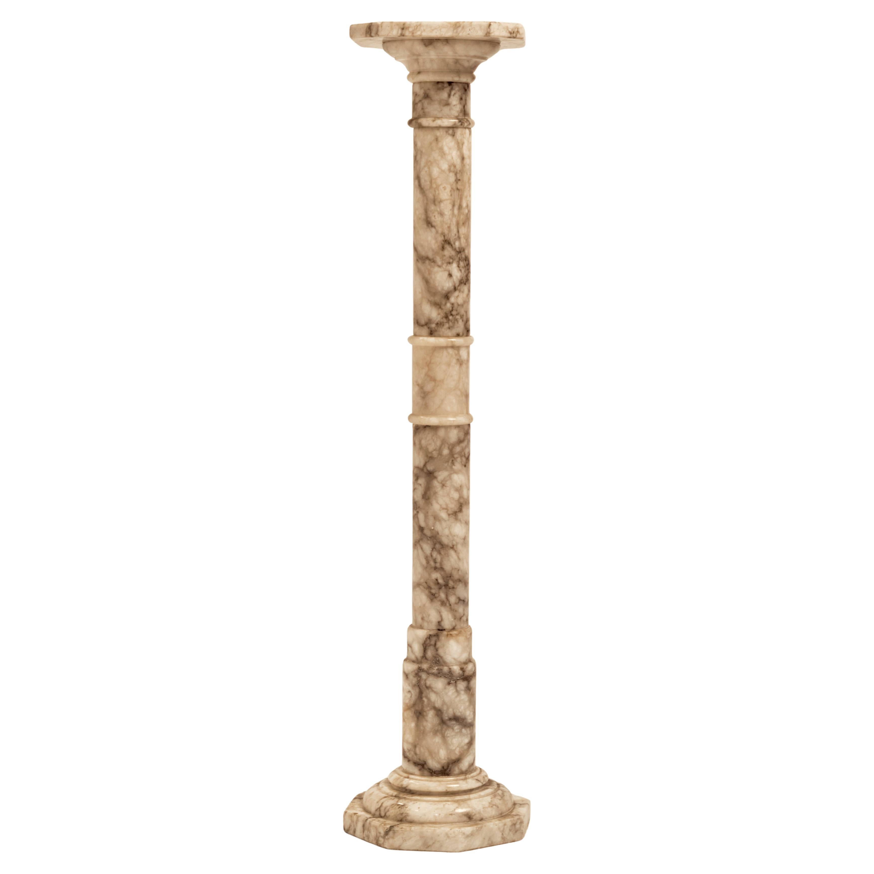 Neoclassical Calacatta Marble Pedestal