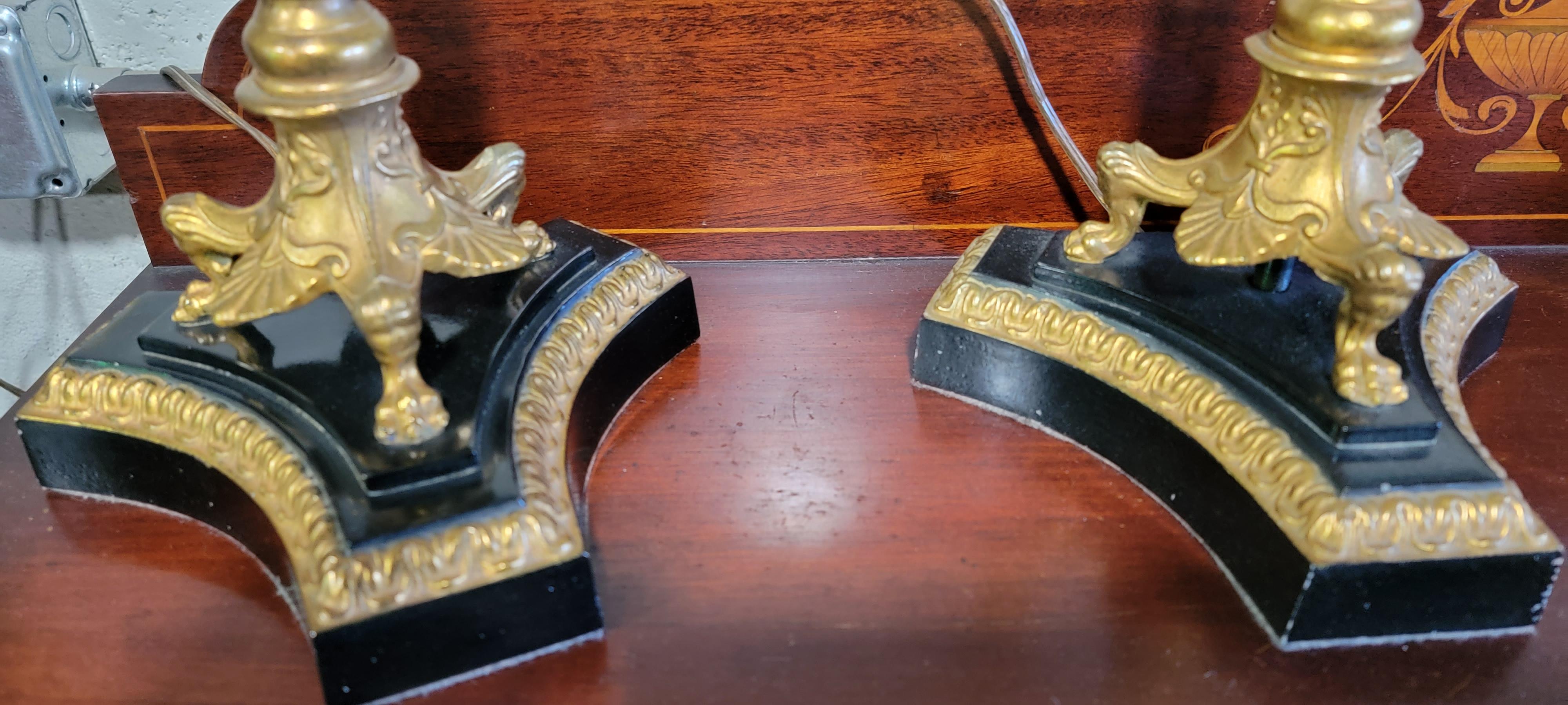 Neoclassical Candlestick Table Lamps In Good Condition In Fulton, CA
