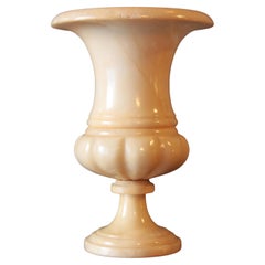 Neoclassical Carved Alabaster Urn Lamp