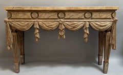 Neoklassizistischer geschnitzter und bemalter italienischer Konsolentisch