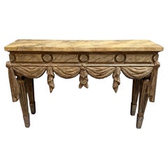 Antique Neoclassical Carved and Painted Italian Console Table