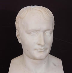 Neoclassical Carved Marble Bust of Napoleon Bonaparte After Antonio Canova