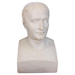 Neoclassical Carved Marble Bust of Napoleon Bonaparte After Antonio Canova