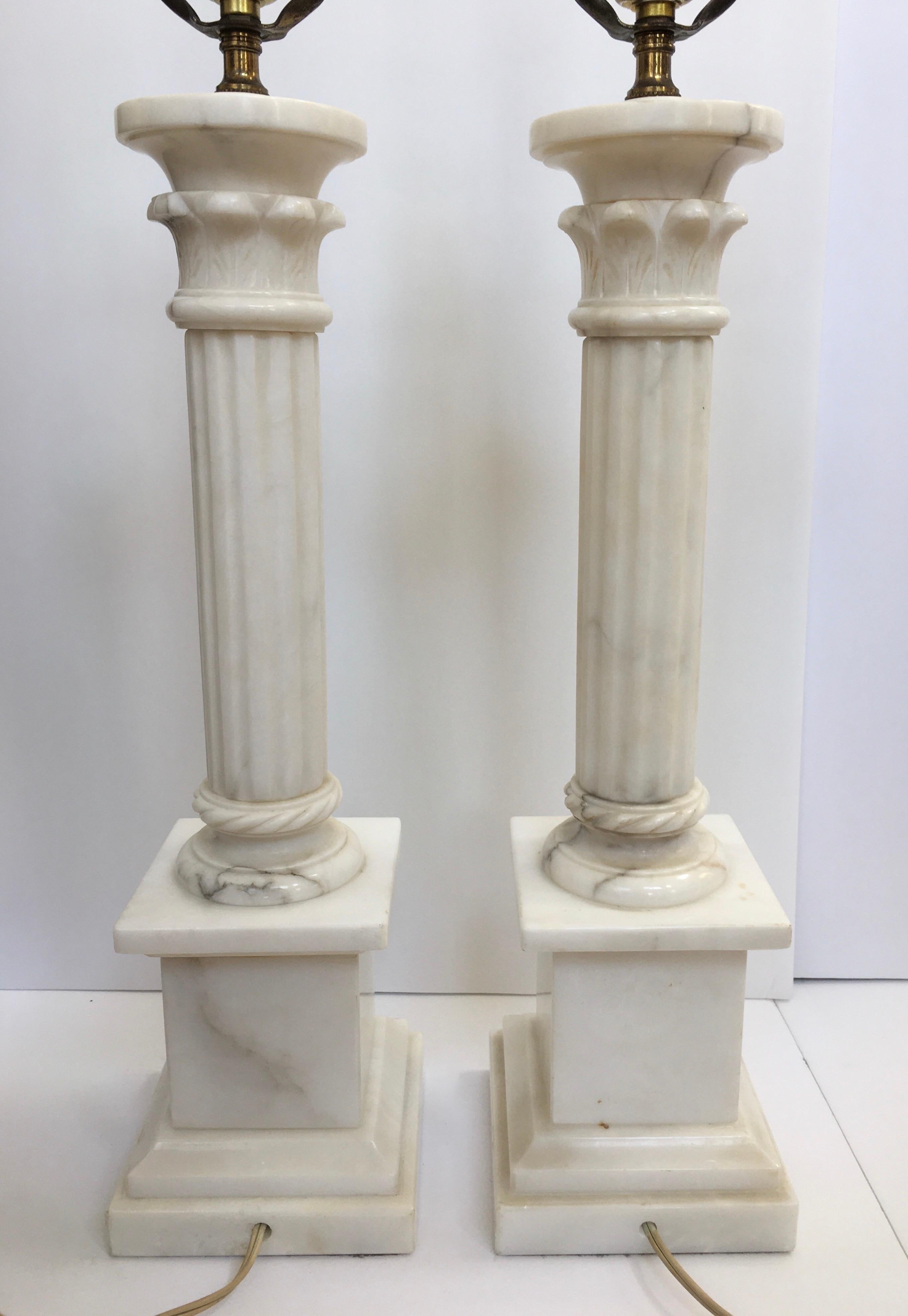 marble column lamp
