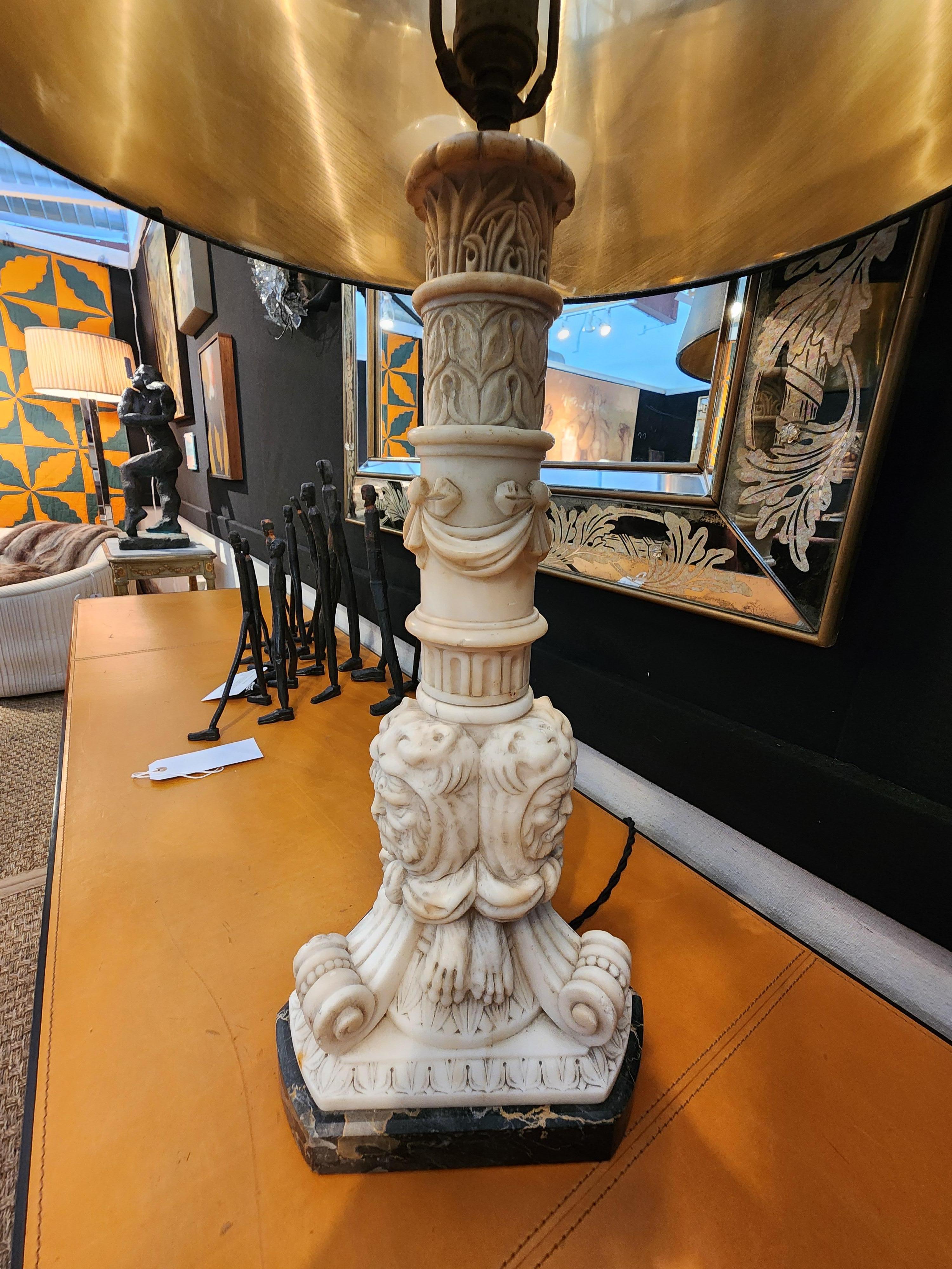 18th Century and Earlier Neoclassical Marble Table Lamp Grand Tour For Sale