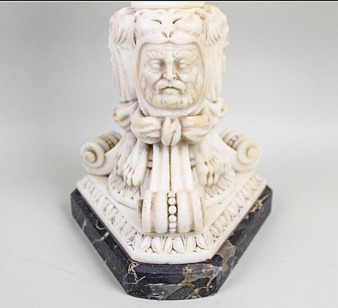 Neoclassical Marble Table Lamp Grand Tour For Sale 3