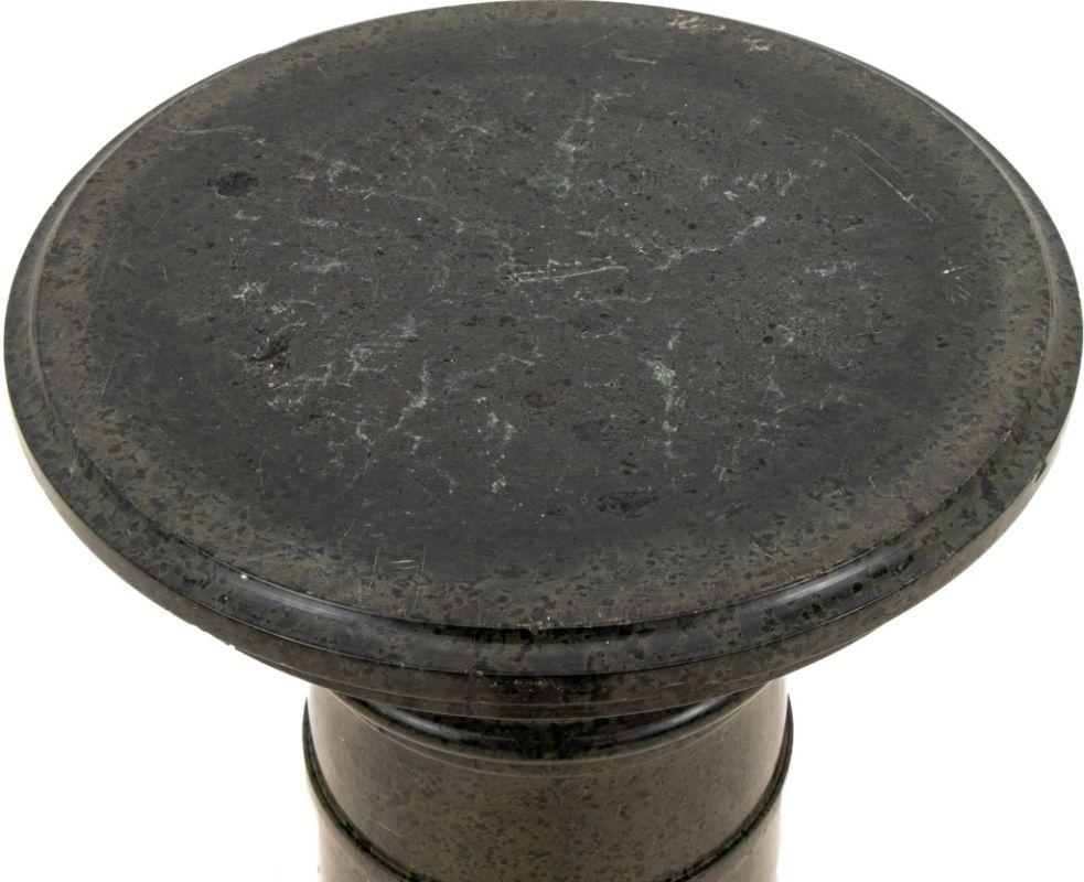 Neoclassical Carved Serpentine Column, with revolving circular top, lacking base. 29