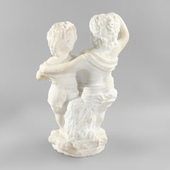 Neoclassical Carved White Marble Putti Figurine Sculpture