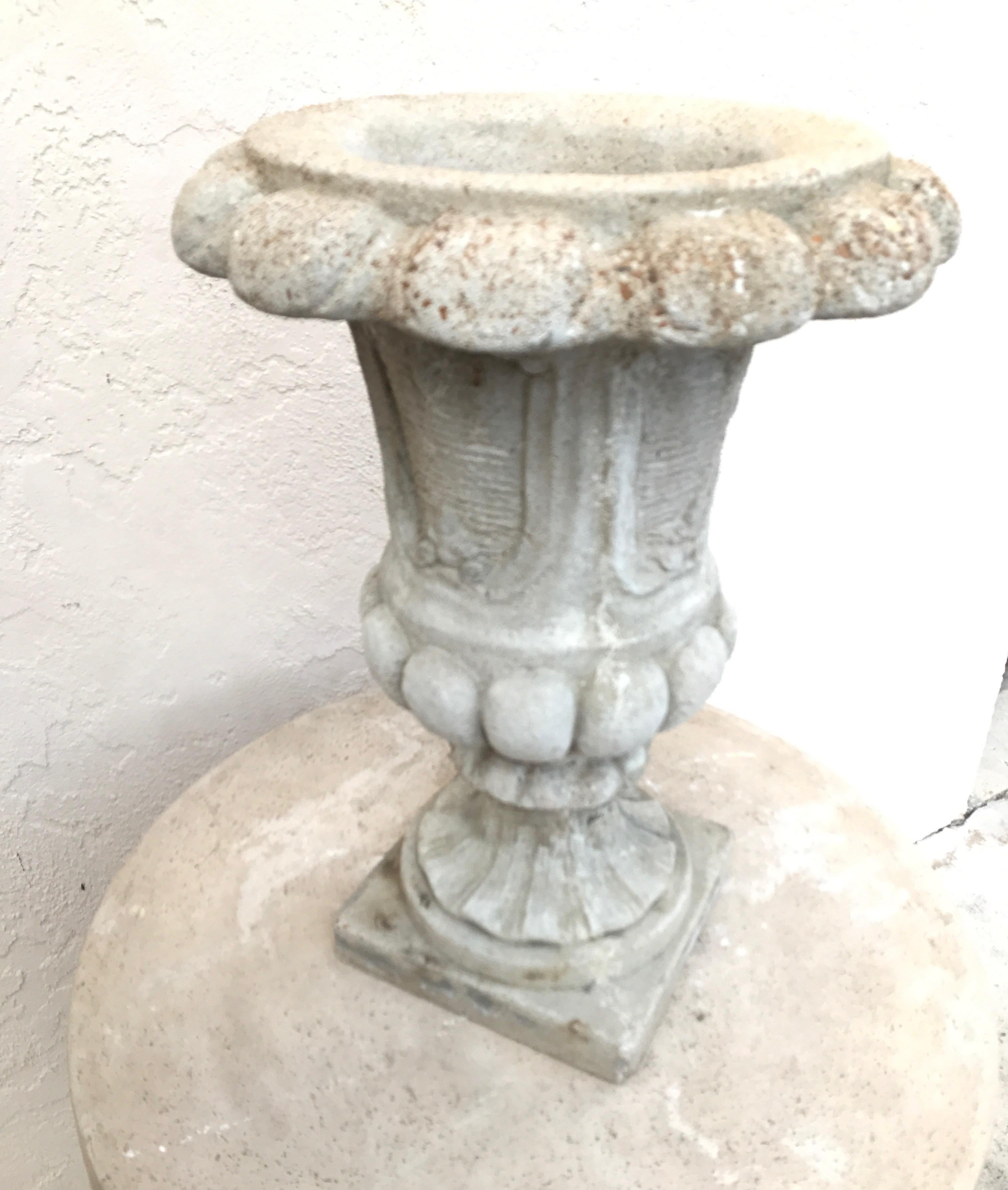 20th Century Neoclassical Cast Stone Urn Planter For Sale