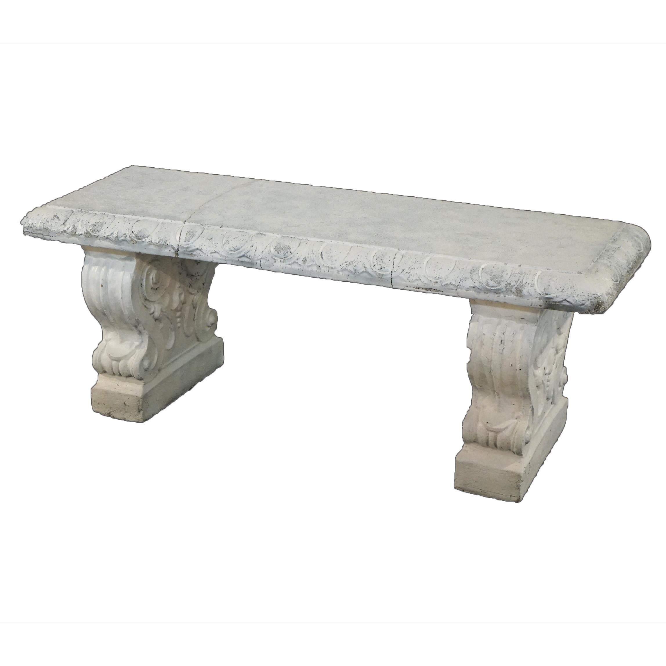 ***Reduced Delivery Rates - See Below or Click “Ask The Seller” to Request a Quote***

Neoclassical Cast Stoned Garden Bench with Scroll Form Legs C1930

Measures - 17.5
