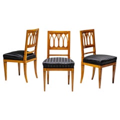 Antique Neoclassical Chairs in Cherrywood, Early 19th Century