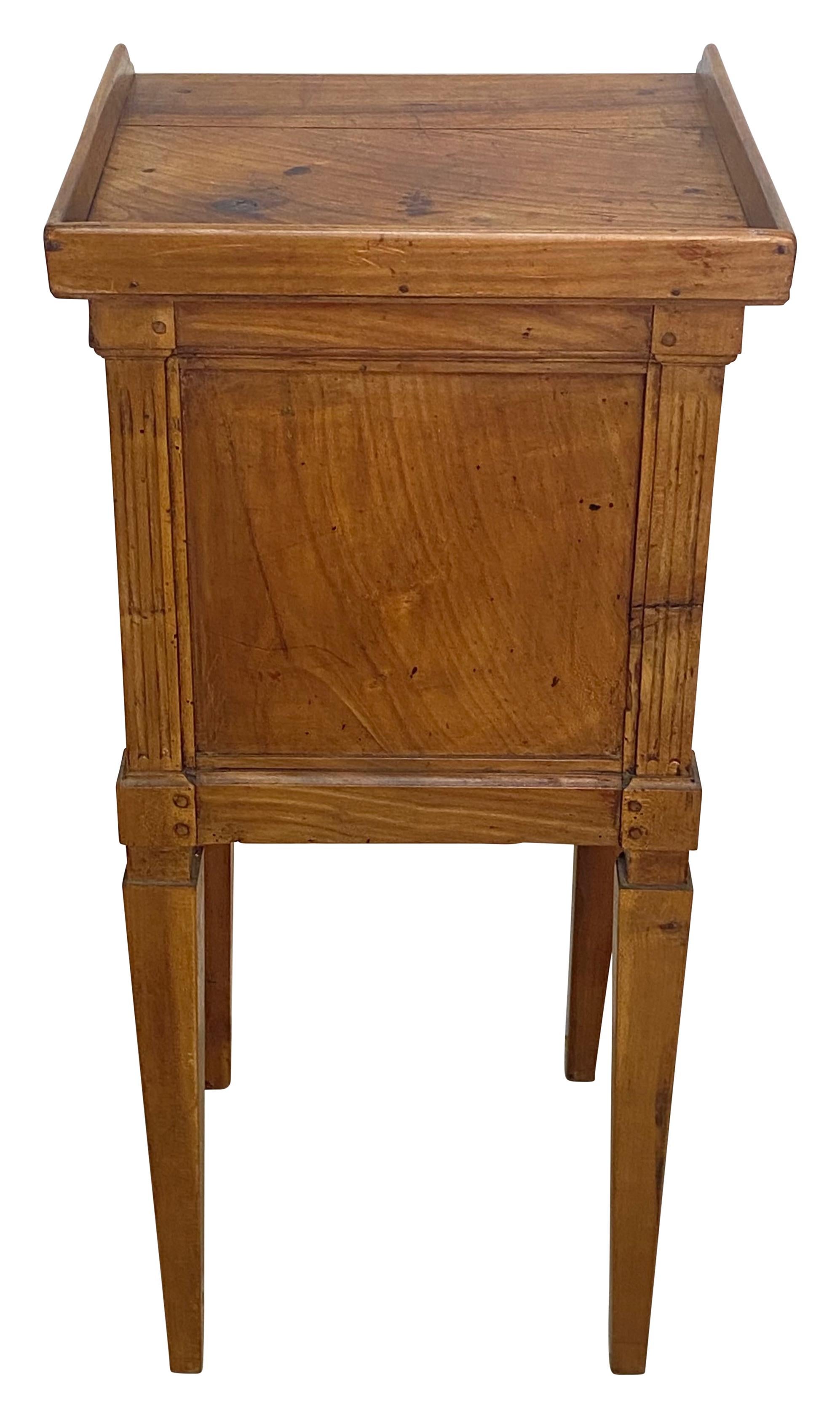 Neoclassical Style Cherrywood Bedside Table Cabinet, French Late 18th Century 5