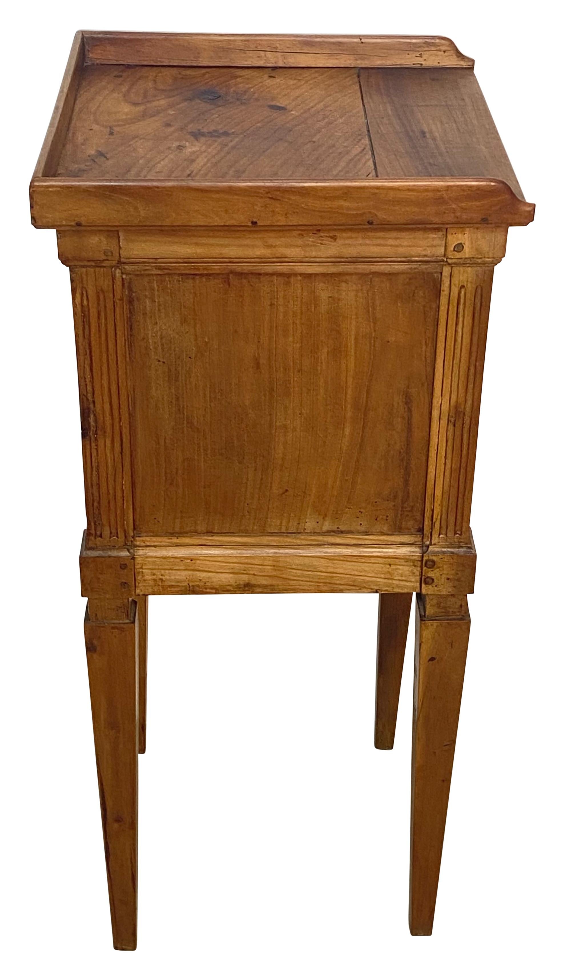 Neoclassical Style Cherrywood Bedside Table Cabinet, French Late 18th Century 6