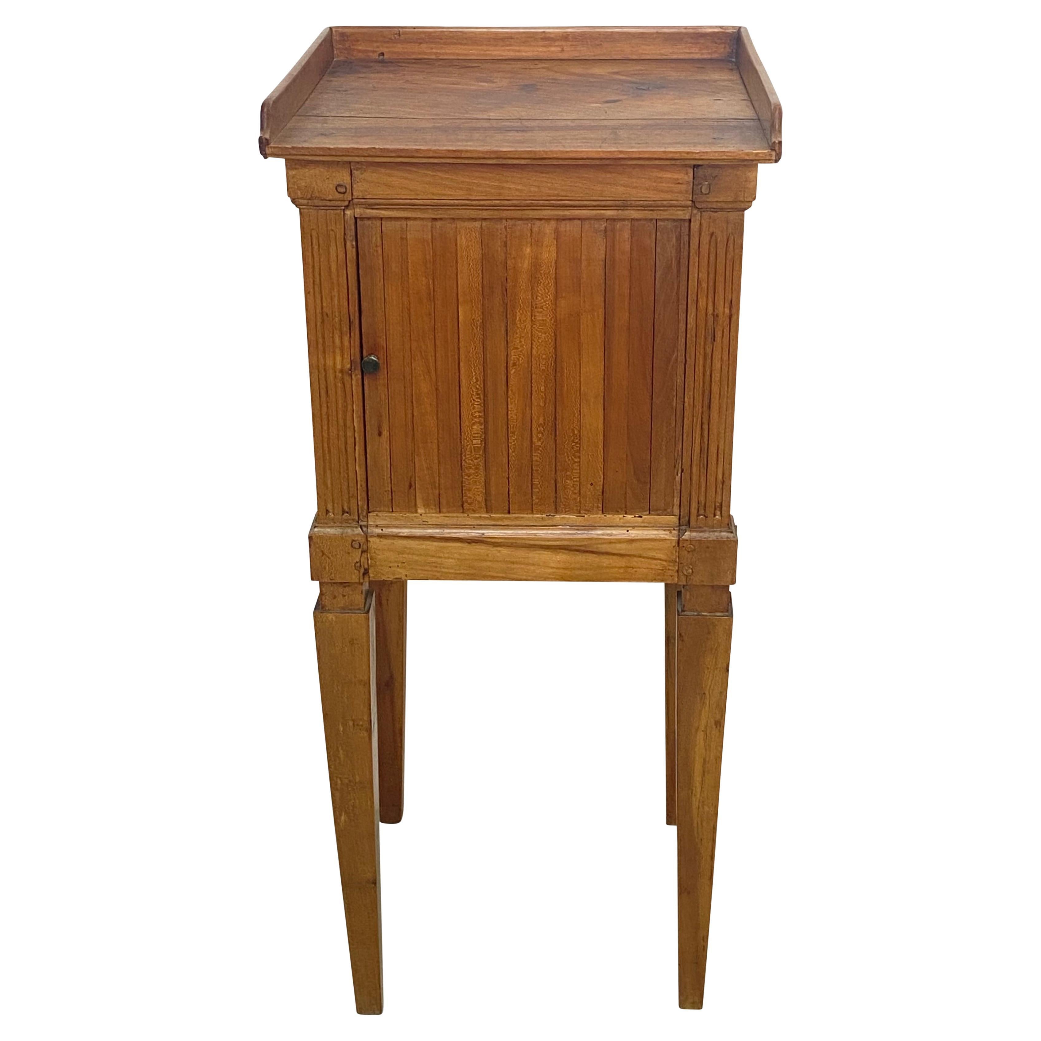 Neoclassical Style Cherrywood Bedside Table Cabinet, French Late 18th Century