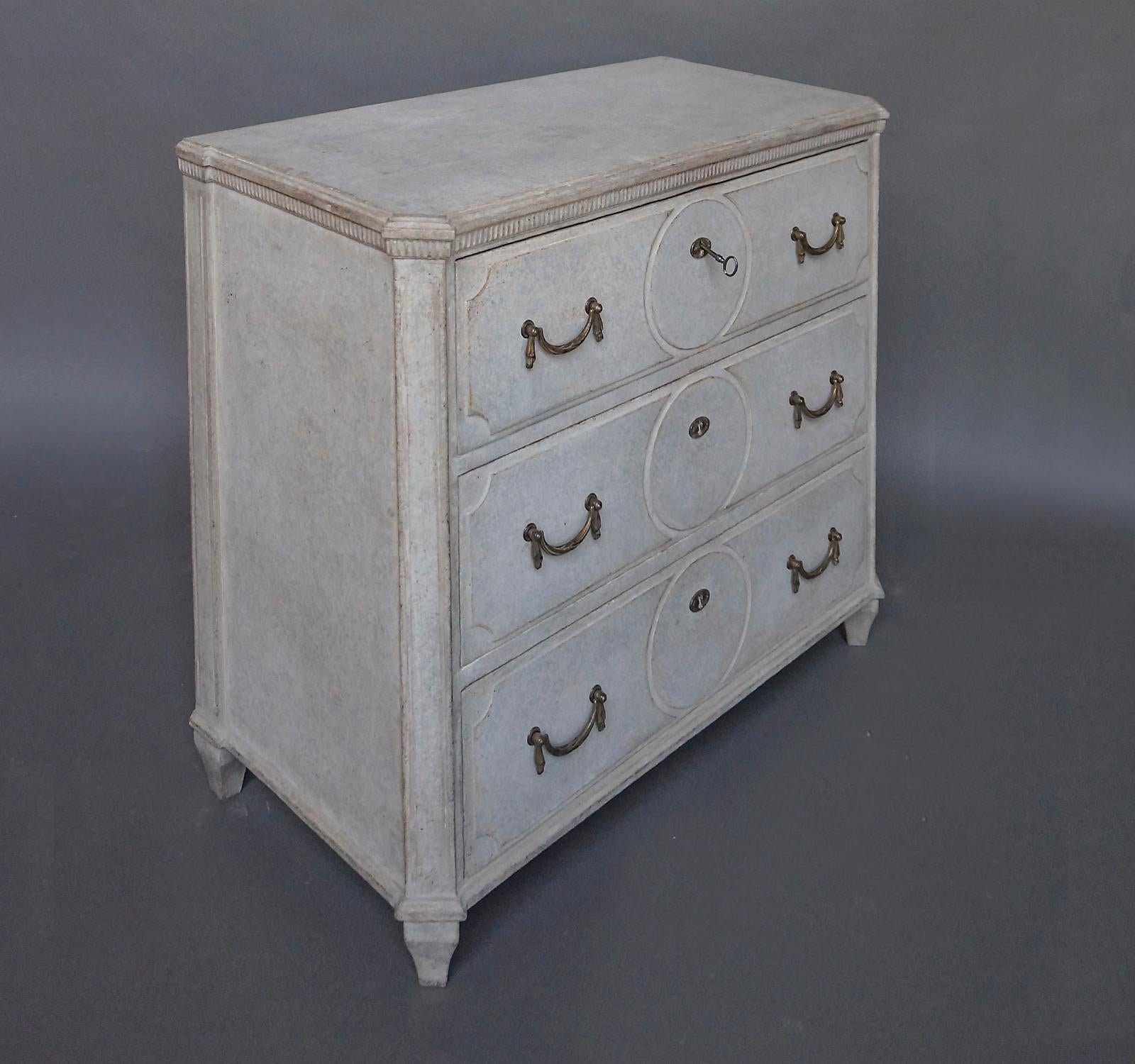 19th Century Neoclassical Style Chest of Drawers with Circular Detail