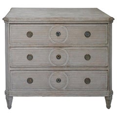 Neoclassical Chest of Drawers with Reeded Detail