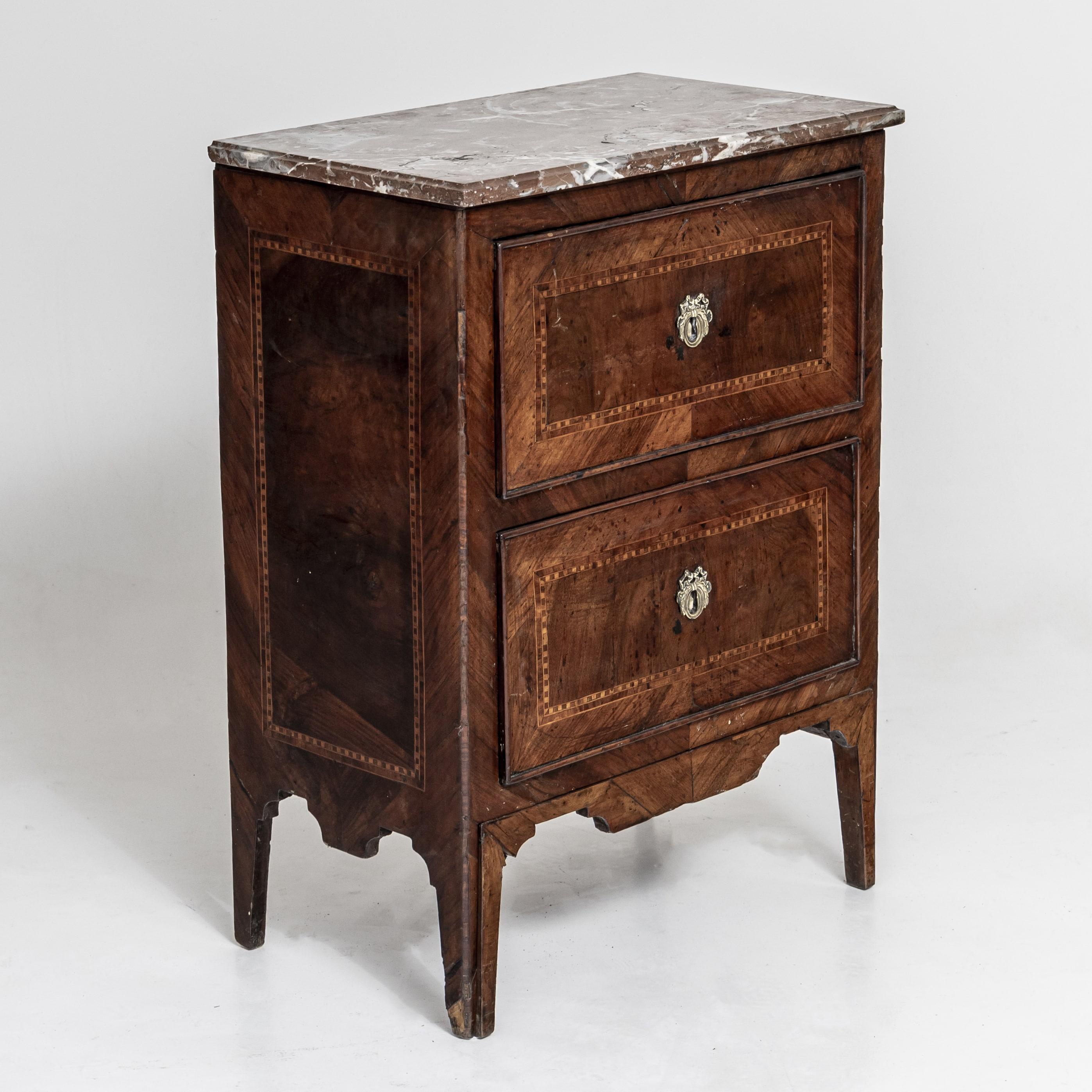 Neoclassical Chests of Drawers with Marble Tops, Italy circa 1790  2