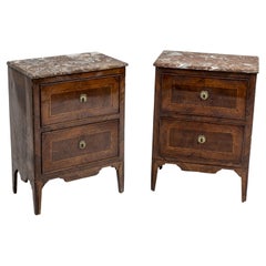 Antique Neoclassical Chests of Drawers with Marble Tops, Italy circa 1790 