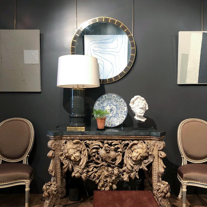 Contemporary Neoclassical Circular Giltwood Mirrors For Sale