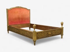 Neoclassical, Clayed Gilt, Carved Wood, Twin Bedframe, France, 1900s