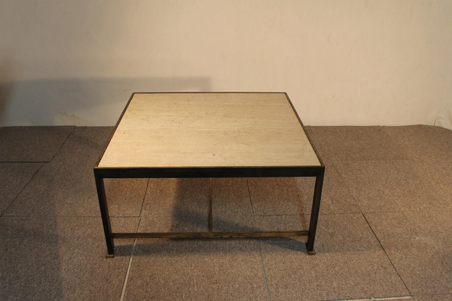 Neoclassical Coffee Table, Gilt Iron, in the Manner of Marc Duplantier For Sale 5