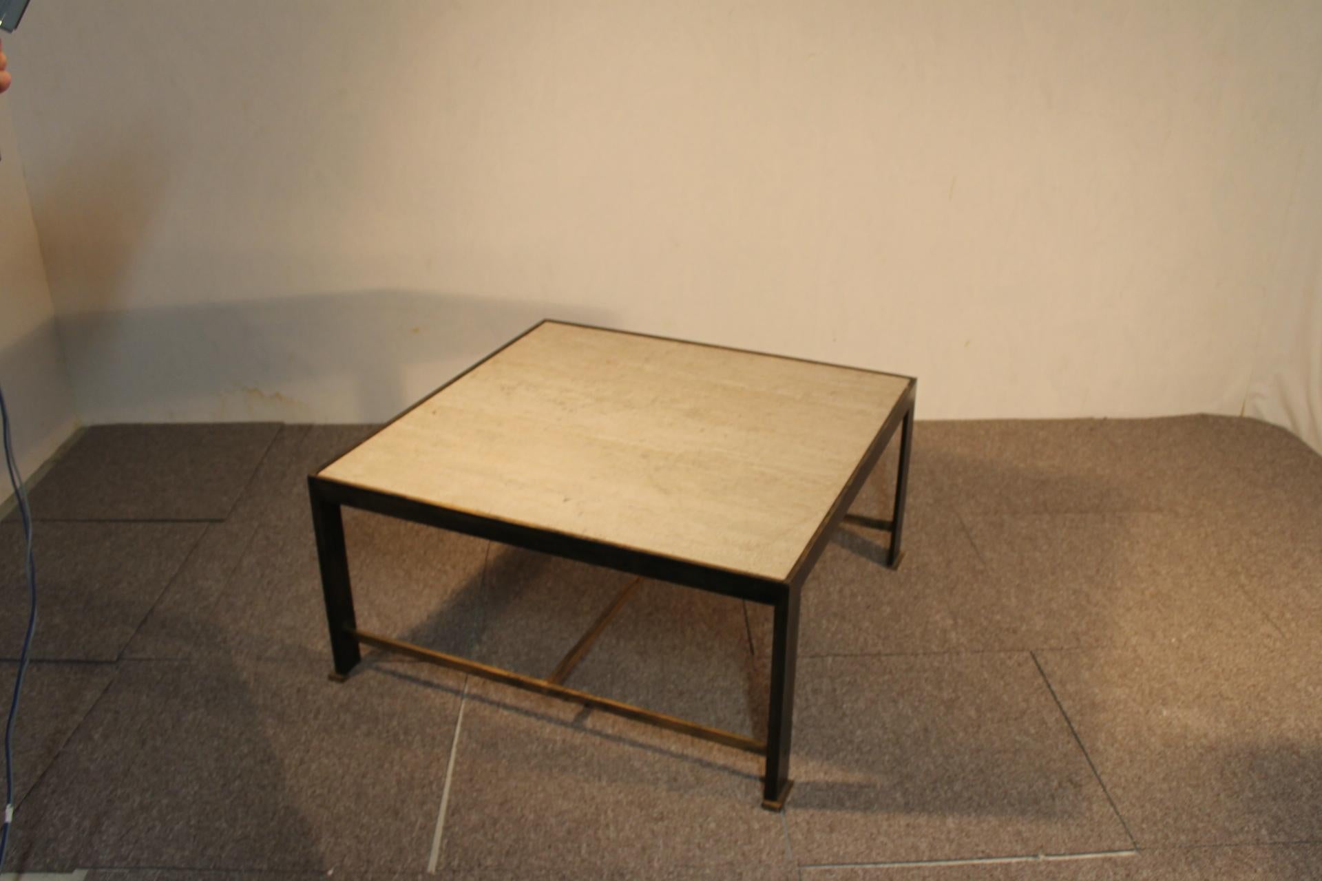 Neoclassical Coffee Table, Gilt Iron, in the Manner of Marc Duplantier For Sale 11