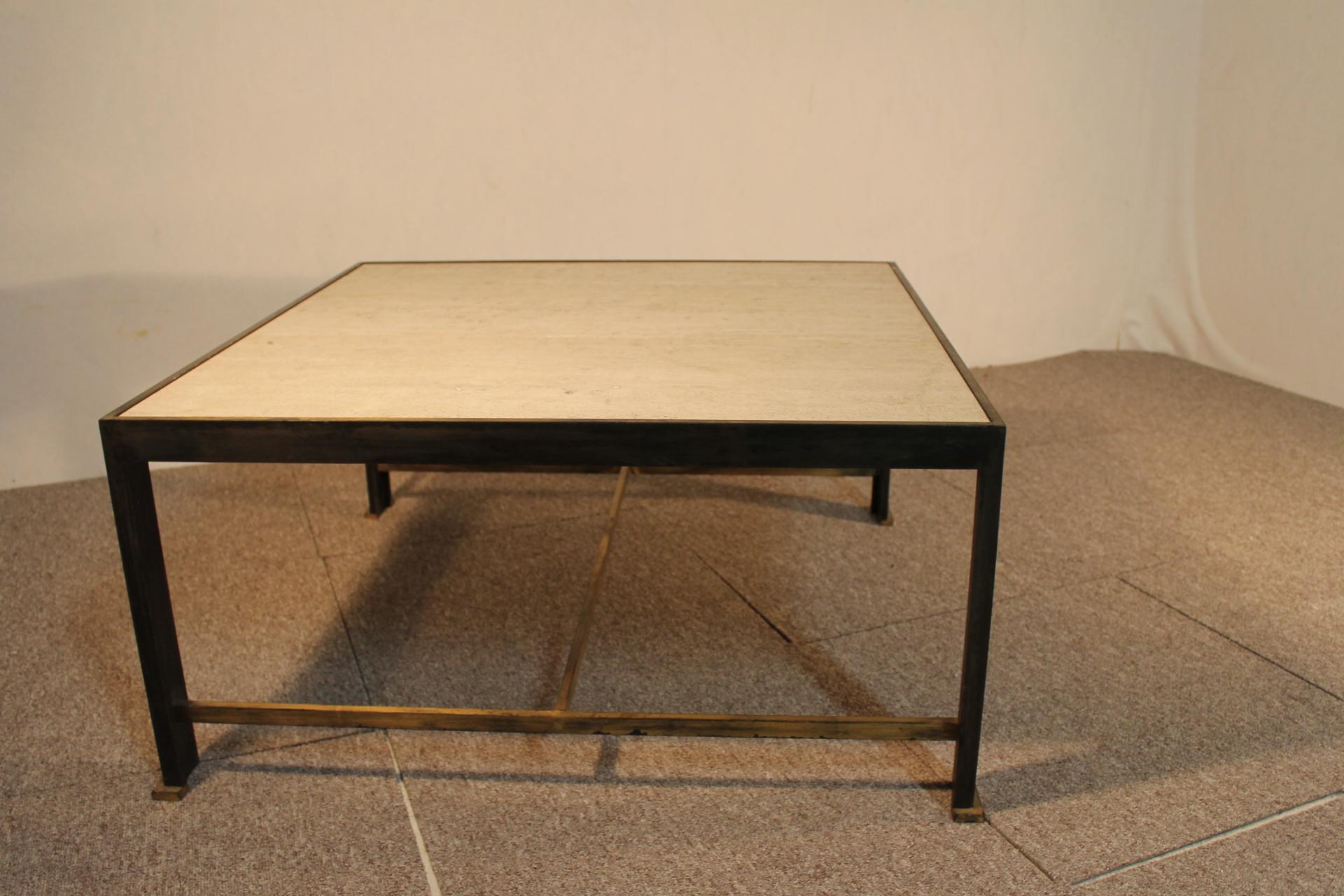 Neoclassical Coffee Table, Gilt Iron, in the Manner of Marc Duplantier For Sale 12