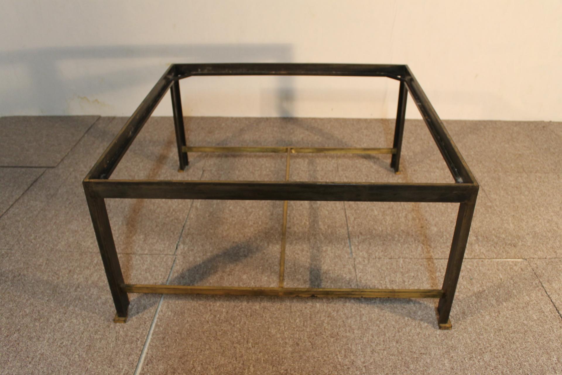 Art Deco Neoclassical Coffee Table, Gilt Iron, in the Manner of Marc Duplantier For Sale