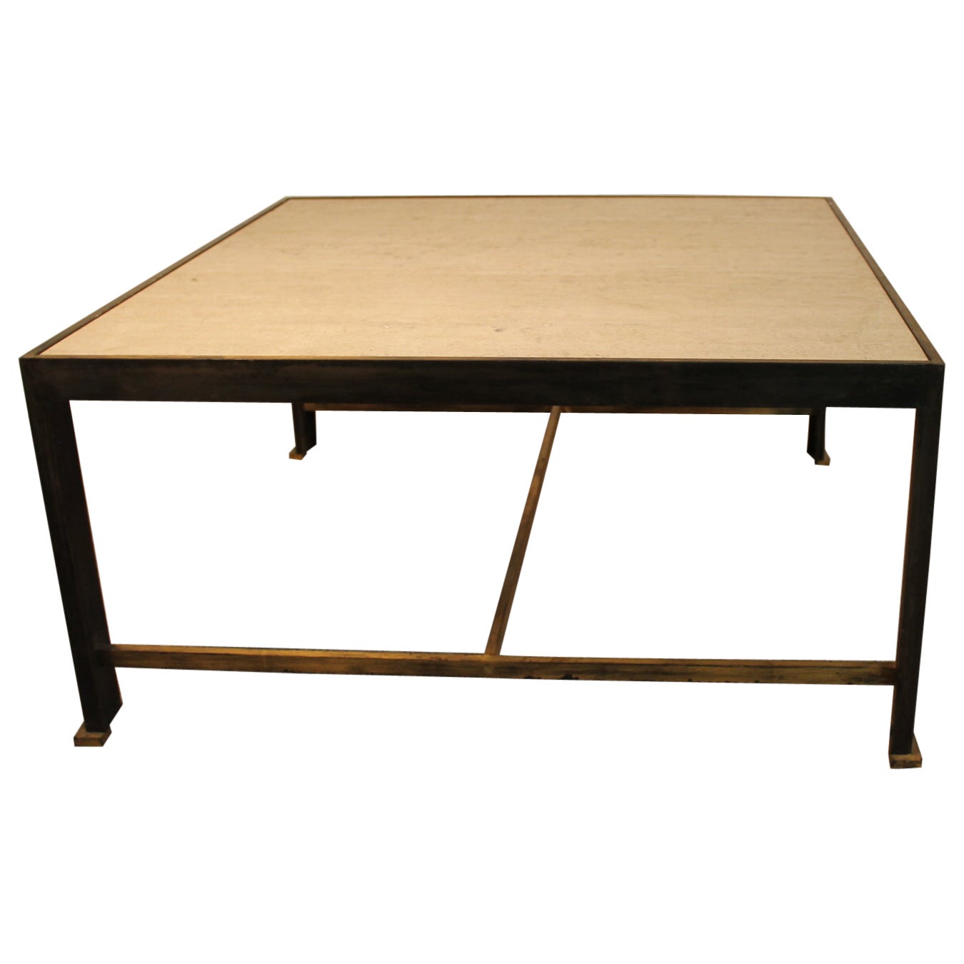 Neoclassical Coffee Table, Gilt Iron, in the Manner of Marc Duplantier
