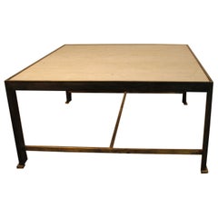 Neoclassical Coffee Table, Gilt Iron, in the Manner of Marc Duplantier