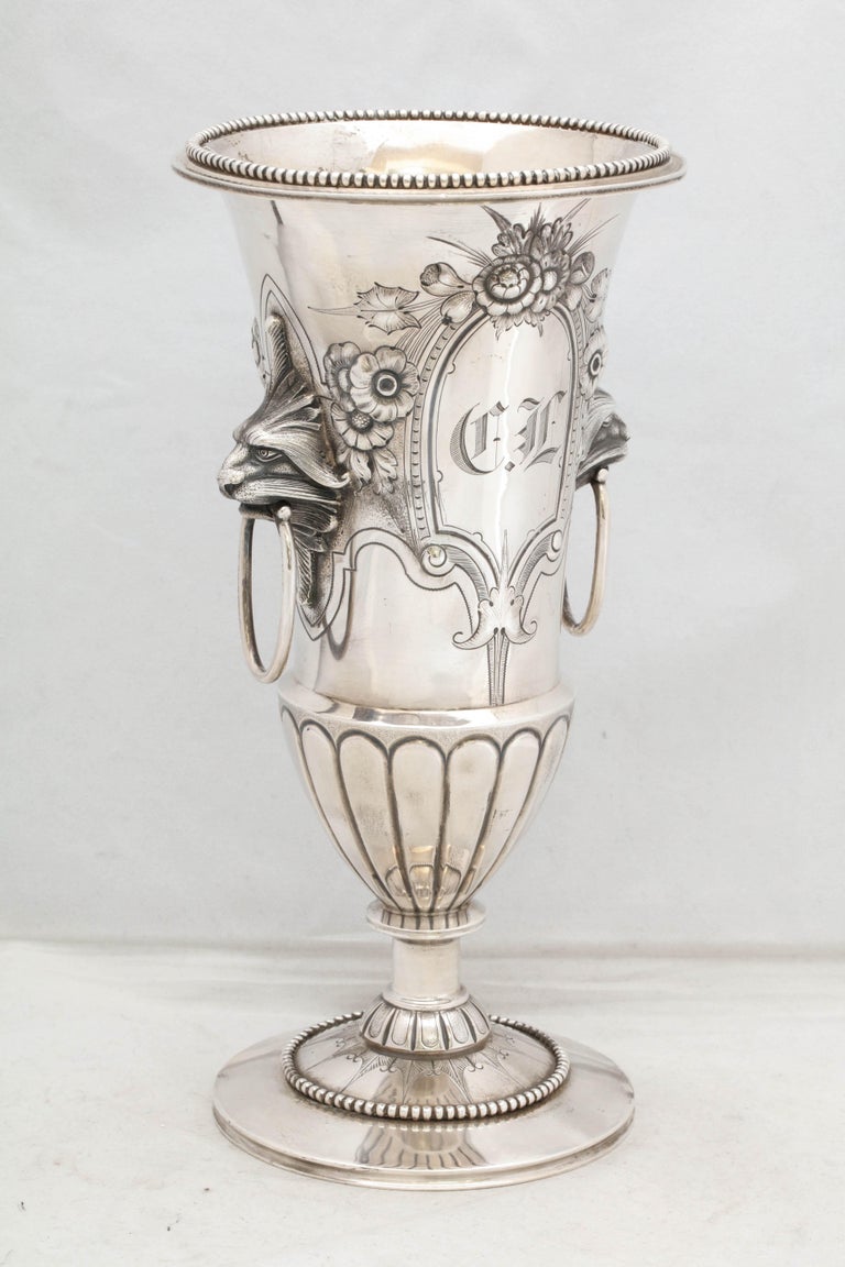 Neoclassical Coin Silver Pedestal Based Vase by Wood and Hughes at 1stDibs coin vase, silver