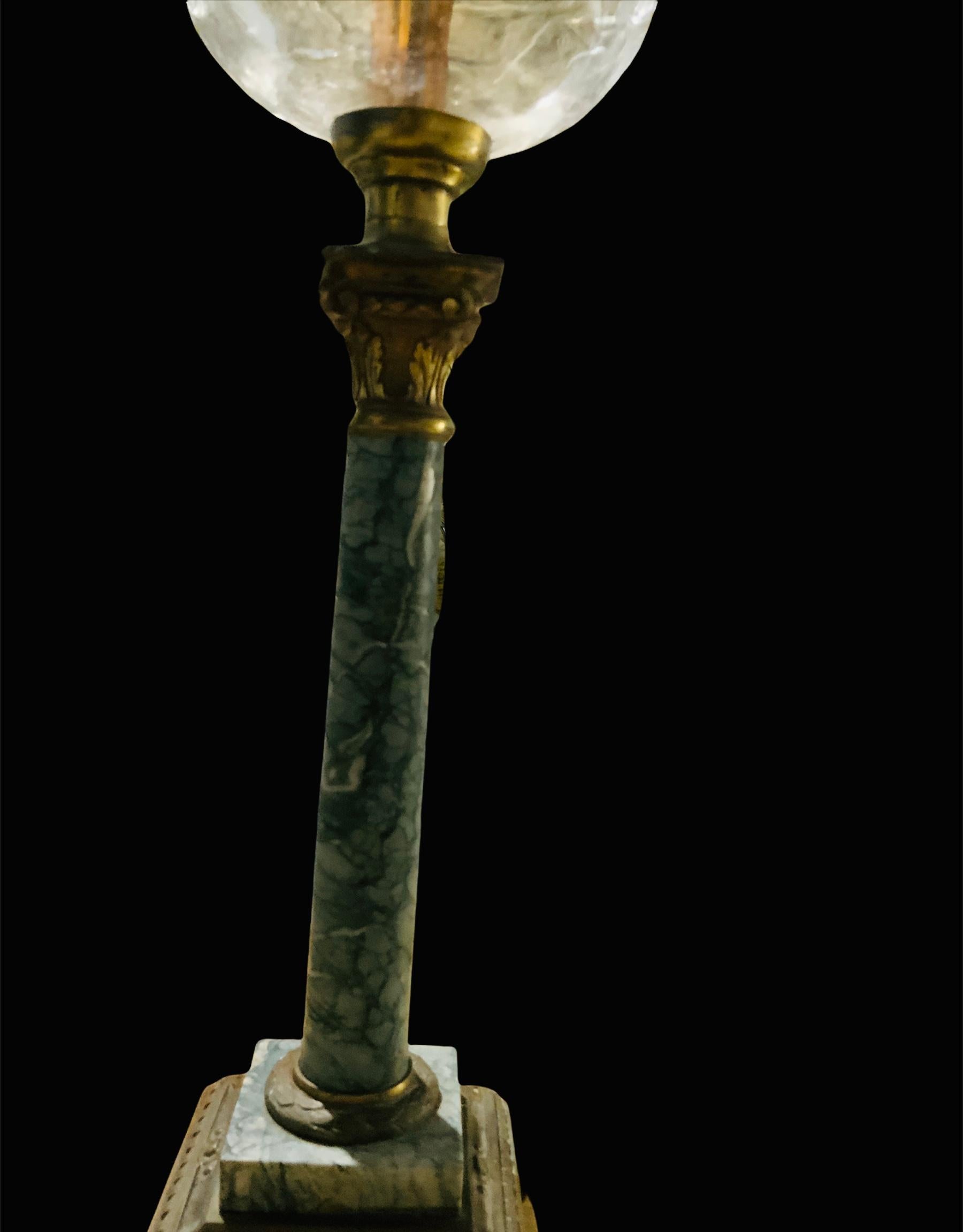 20th Century Neoclassical Column Lamp For Sale