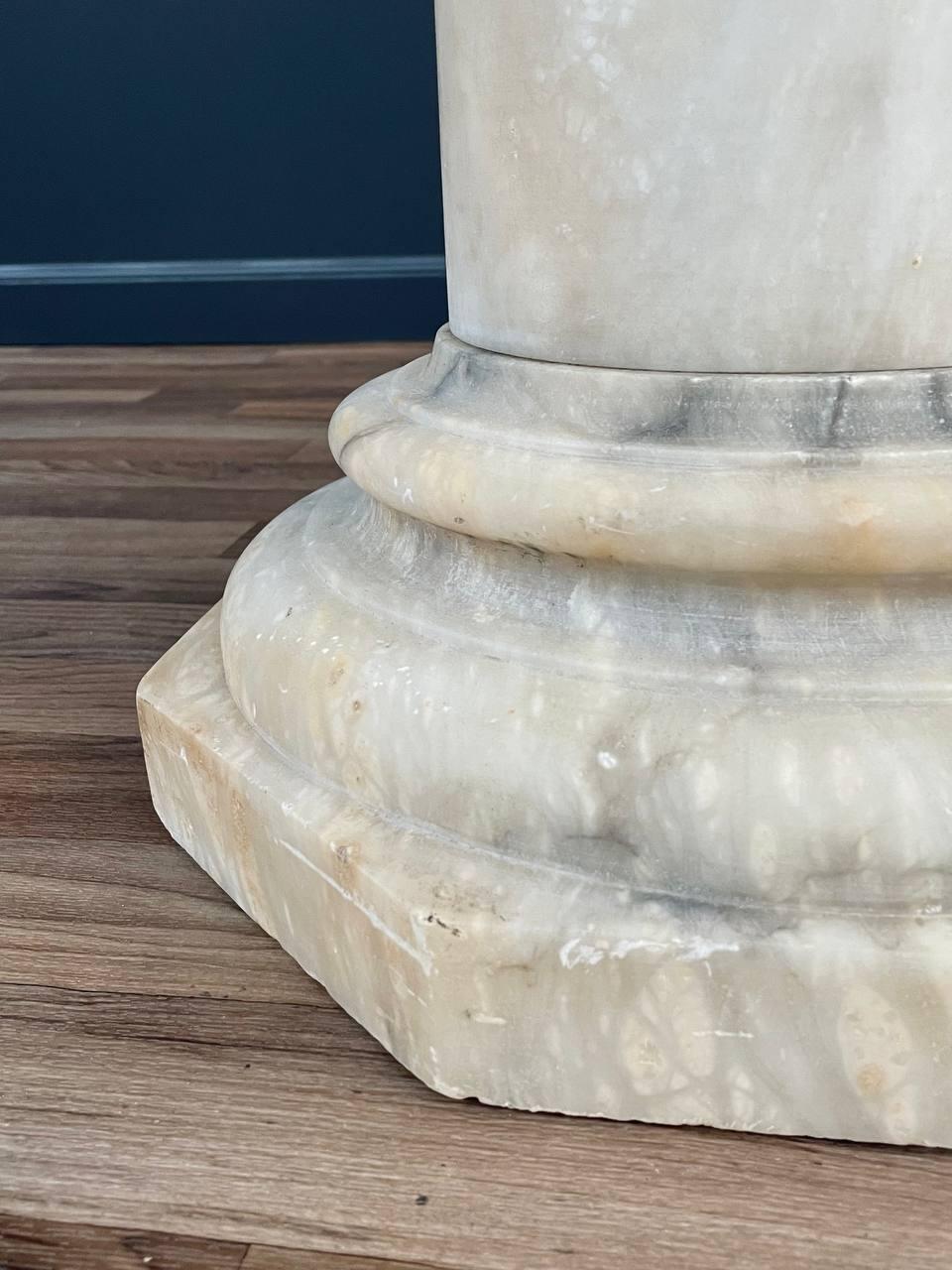 Neoclassical Column Marble Stone Pedestal Stand For Sale 5