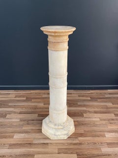 Neoclassical Column Marble Stone Pedestal Stand