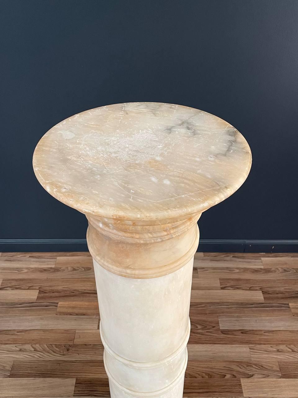 American Neoclassical Column Marble Stone Pedestal Stand For Sale