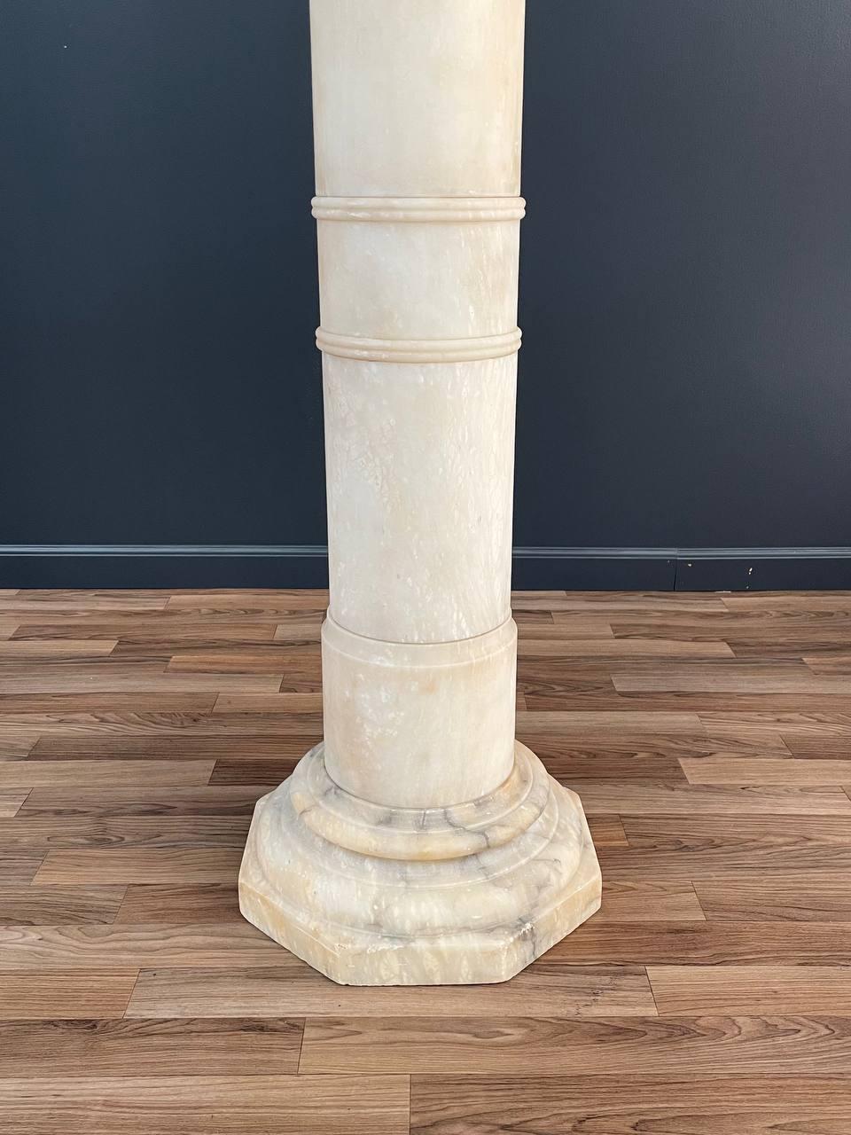 Neoclassical Column Marble Stone Pedestal Stand For Sale 2