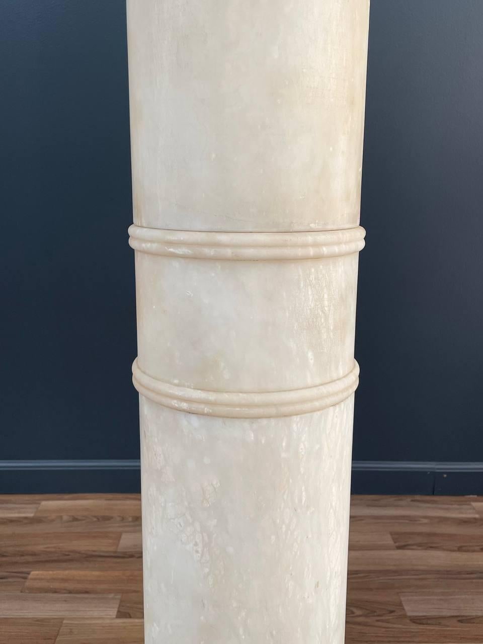 Neoclassical Column Marble Stone Pedestal Stand For Sale 3