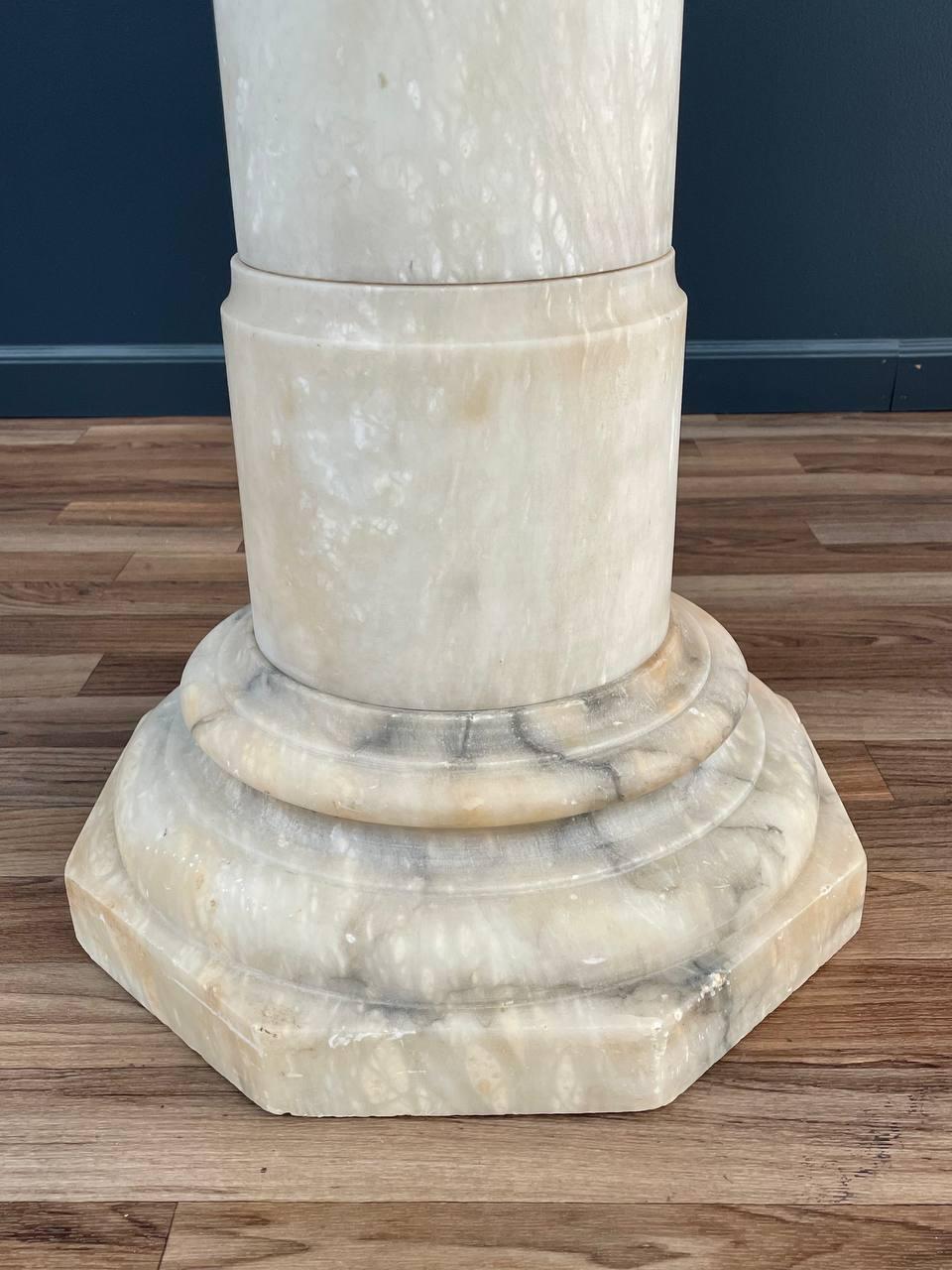 Neoclassical Column Marble Stone Pedestal Stand For Sale 4